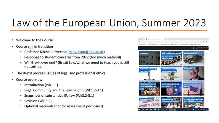 Course: Law of the European Union (2022_23) | Birkbeck Moodle